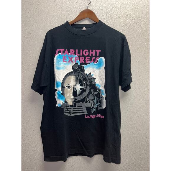 Vintage Other - Vintage Starlight Express Shirt Las Vegas Hilton Musical Train Black Tee 90s Xl